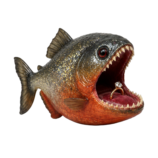 Piranha Ring Boy — hand-painted resin ring holder by Criatura